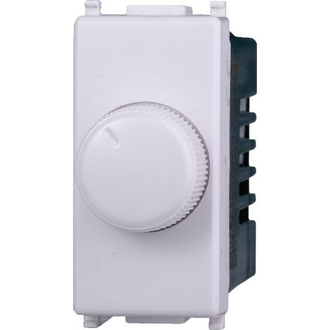 Dimmer regolatore a manopola compatibile Vimar Plana per carichi resistivi 100W-1000W colore bianco Ettroit EV1301 (1/2)