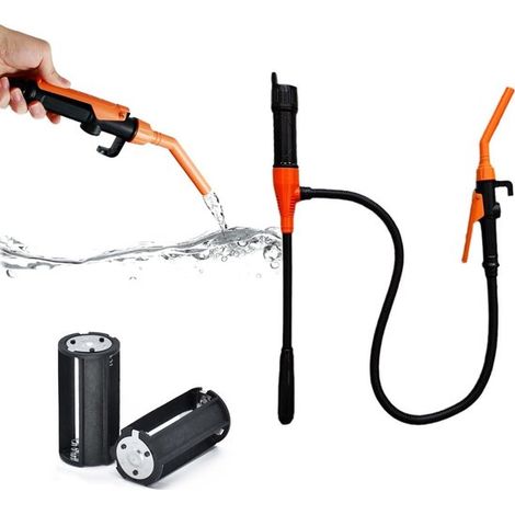 Pompe à batterie portable pour siphonnage et transfert de liquides, pompe électrique pour eau, essence et diesel, 1 pièce, orange (1/5)