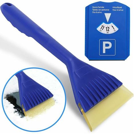 Raspador de parabrisas, accesorios para coche, desempañador de parabrisas, raspador de coche, con disco de estacionamiento (1/5)