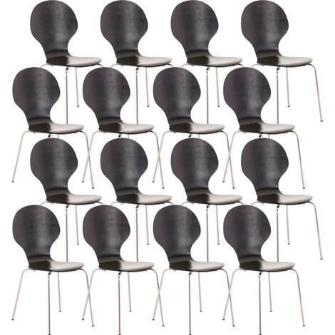 Set de 16 Sillas de Visita Diego Apilable Negro (1/5)