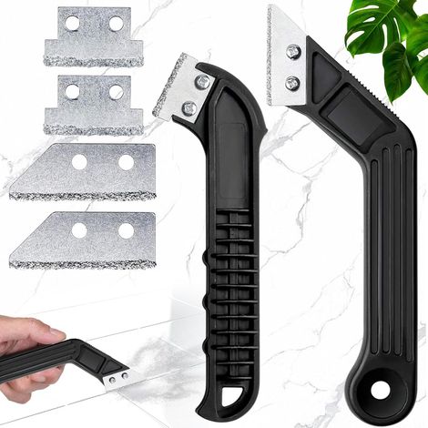 Outil pour enlever les joints, grattoir à carrelage, outil pour enlever les joints, couteau à joints, grattoir à joints, outil manuel pour enlever les joints (avec 2 lames)