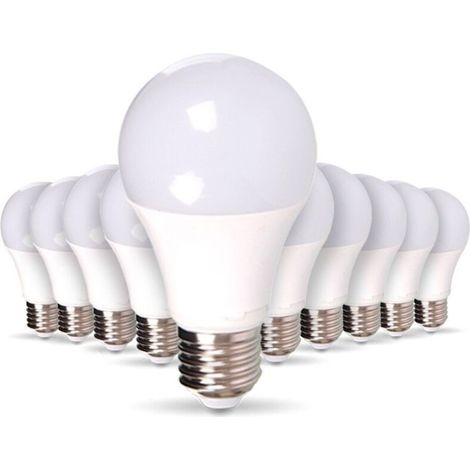 10er-Pack LED-Lampen E27, 11 W (entspricht 75 W), natürliches Weißlicht, Energieeffizienzklasse A++, dimmbar (sofern nicht anders angegeben)