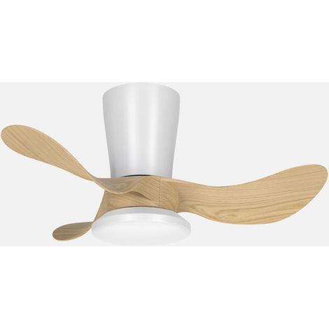 Ventilador dc triollo 27w 2700lm blanco/haya 3aspas 6vel 61d 3000-4500-6500k remoto+reg.intensidad+temporizador+memoria