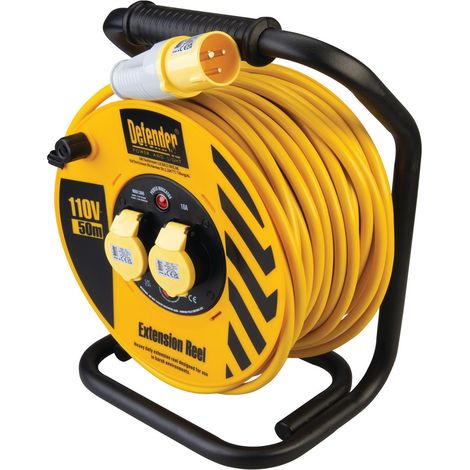 Draper 35117 Defender E86510 110V Heavy Duty Industrial Cable Reel, 50m