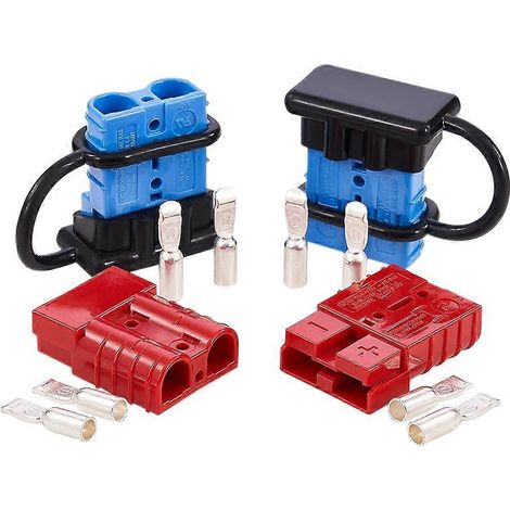 Lot de 2 câbles de connexion d'alimentation de batterie 6-12 AWG 50 A pour remorque à treuil (1/5)