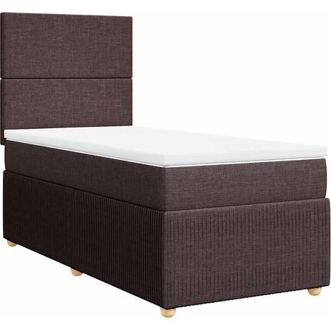 Maison Exclusive - Boxspringbett mit Matratze Dunkelbraun 100x200 (1/5)