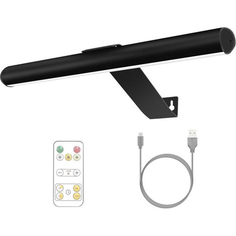 LED Lampe Murale à TéLécommande Applique Murale sans fil AlimentéE Par Batterie Avec Minuterie Dimmable Luminaire Mural rechargeable télécommande murale sans fil corps métallique (Noir,40cm) [Classe é (1/5)