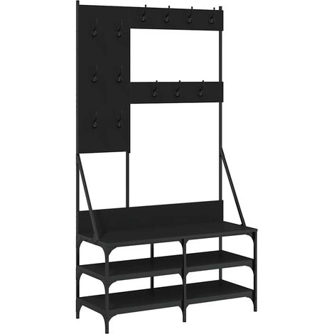 Maison Exclusive - Appendiabiti con Porta Scarpe Nero 100x40x184 cm (1/5)