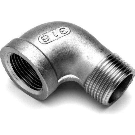 Gomito in acciaio inossidabile Mf 90° D15/21