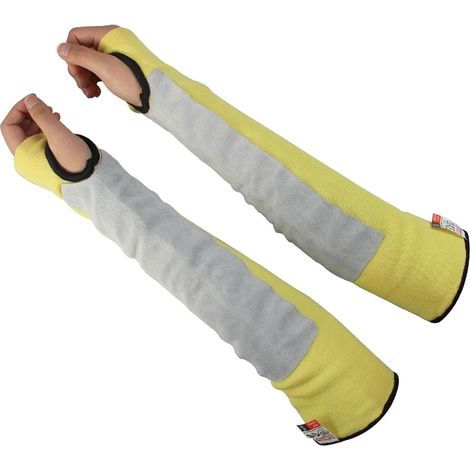 Gants en aramide résistants aux hautes températures (500 °C) avec protection de bras en cuir (45 cm), résistants aux coupures, à la chaleur et à la chaleur, pour barbecue et cuisson. Gants en Kevlar a (1/5)