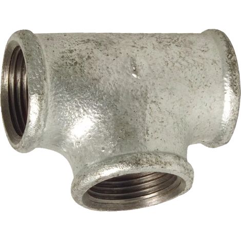 Conector en T de hierro fundido galvanizado, triple, 3 x 3/4 pulgadas (1/2)