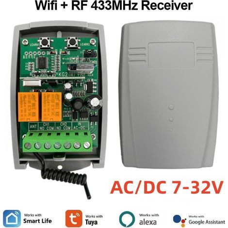 Télécommande et récepteur pour porte de garage, accessoire de commande automatique,7-32V Tuya 433.92mhz receiver (1/5)