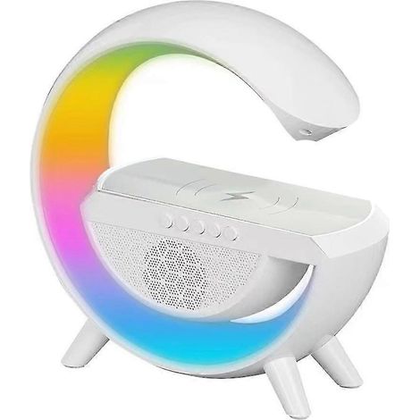 Lampe de table avec haut-parleurs Bluetooth, veilleuse et lampe de chevet avec chargeur sans fil 10 W (cadeau) (1/5)