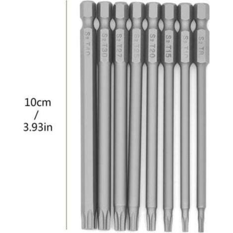 Embouts tournevis Torx - - Lot de 8 - 100 mm - Acier allié S2 - Magnétiques (1/4)