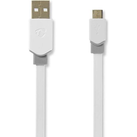 Cable usb usb 20 usb a macho usb micro b macho 480mbps chapado en oro 100m piso pvc blanco bolsa de plastico