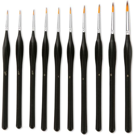 Lot de 10 pinceaux de détail - Pinceaux miniatures haut de gamme, pinceaux fins pour figurines miniatures Warhammer 40k