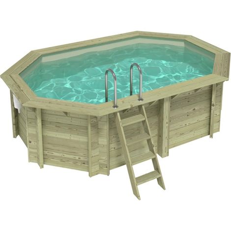Piscine en bois NEMO 4.3 x 3 - H.1.18 m, sable, fixations à visser