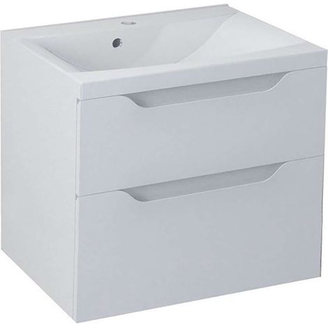 Sapho Wave - Mobiletto da lavabo 600x650x480 cm, 2 cassetti, bianco WA060-3030 (1/2)