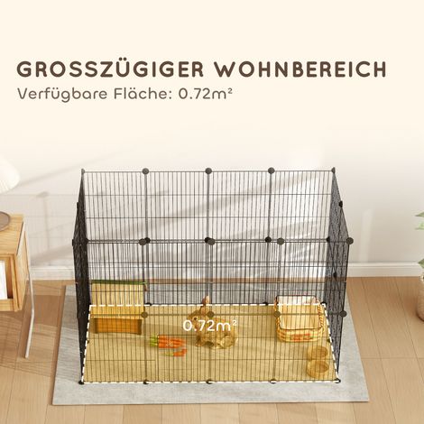 Enclos extérieur pour lapins, parc de jeu pour rongeurs, enclos à cochons d'Inde, grillage en acier avec porte, usage intérieur, 120 x 60 x 80 cm, noir (1/5)