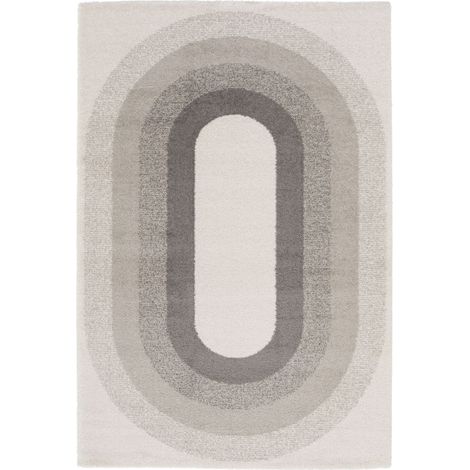 BOBOCHIC - Tapis poils ras MYRINA motif abstrait 160x230 Gris (1/5)