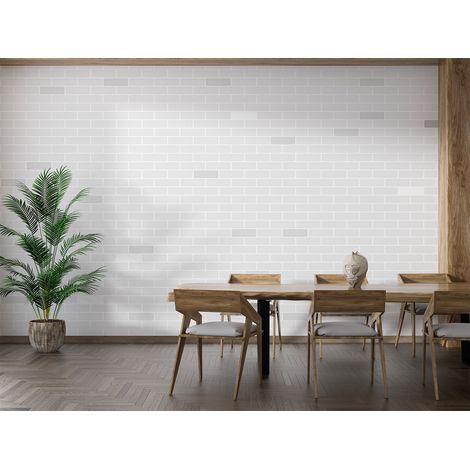 Papier peint brique gris et blanc - 150 x 250 cm (1/2)