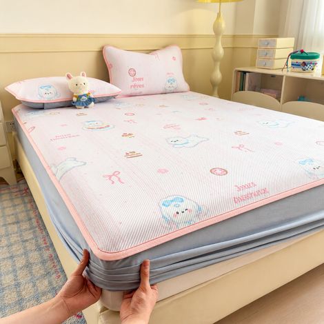Parure Drap-Housse Rafraîchissant d'Été Classe A 150x200 cm avec 2 Taies d'Oreiller Motif Chien Mignon 150cm 200cm réf 2788 2 kg – Livraison gratuite