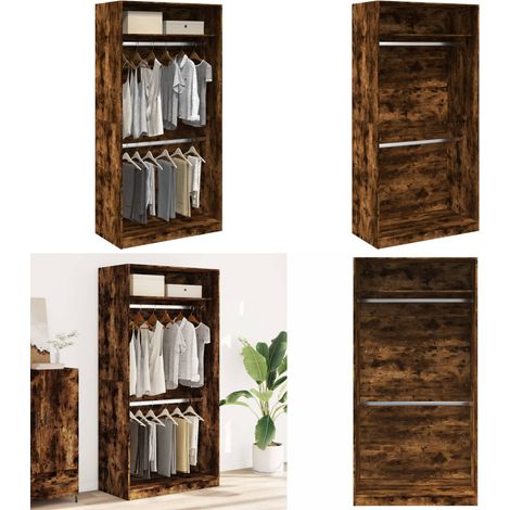 vidaXL Kleiderschrank Räuchereiche 100x50x200 cm Holzwerkstoff (1/5)