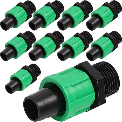 10 Raccords pour tuyau goutte-à-goutte 1/2" 17mm filetage extérieur Systèmes d'irrigation Irrigation (1/3)