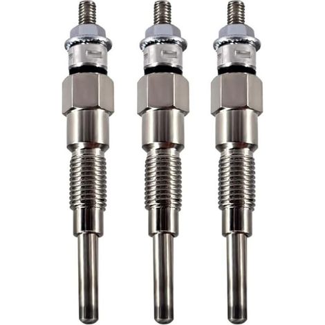 Lot de 3 bougies de préchauffage 16851-65510 16851-65512 pour tracteur Kubota D722 D902 D905 D1005 D1105 V1505 V1305 B1700D B1700E ZD326 ZD326 ZD305 31 Tondeuse BX1800D BX1830D