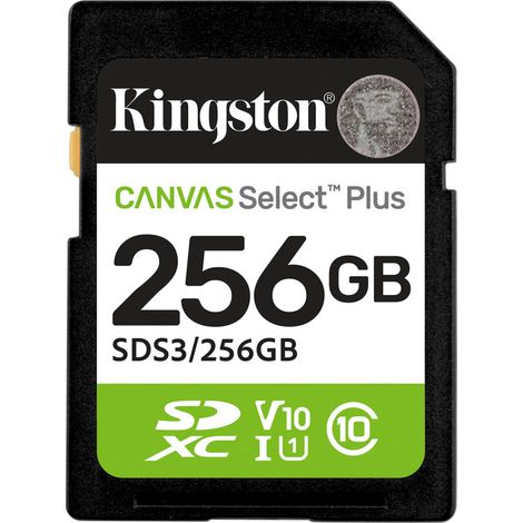 Carte SDXC Kingston Canvas Select Plus Gen3 256 Go 150 Mo/s (1/4)