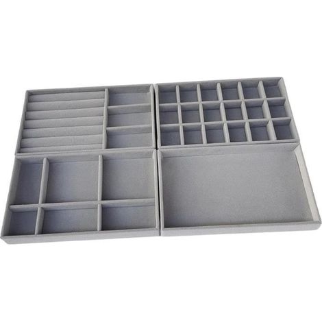4 pièces organisateur de tiroirs, plateaux modulaires avec compartiments, accessoires de rangement pour cuisine et bureau (1/4)