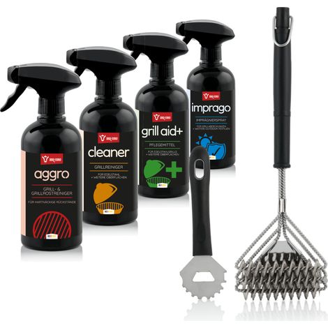 BBQ-Toro Set de mantenimiento Allrounder de 6 piezas Set de limpieza para parrilla con cepillo (1/5)