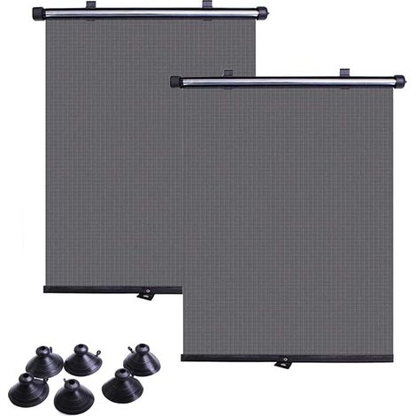 Pare-soleil de voiture, lot de 2 pare-soleil enroulables, pare-soleil rétractable avec 6 ventouses pour protéger bébé (1/5)