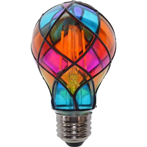 Glühbirnen mit Buntglas-Effekt  E26 4W 120V Farb-LED-Lampe – Stimmungsbeleuchtung für Halloween-Partys, Feiern, Nachttischlampen, Weihnachtsdekoration im Innenbereich, Schlafzimmer und Gärten