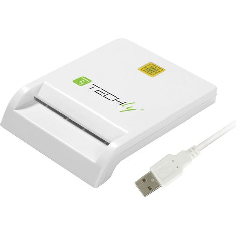 Techly Lettore/Scrittore di Smart Card Usb 2.0 Compatto Bianco (1/5)