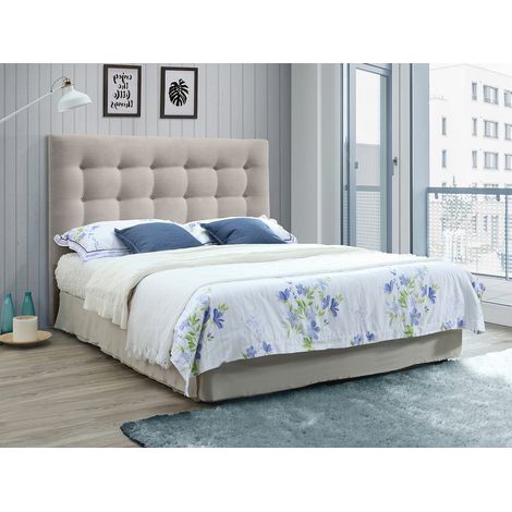 Tête de lit capitonnée - 140 cm - Tissu - Beige - FRANCESCO (1/4)