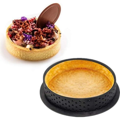10 Pcs Rond Tarte Moule à GaTeau Mousse Perforé Cutter Forme Ronde Mousse Cercle Anneau Anneau De Tarte-Fei Yu (1/5)