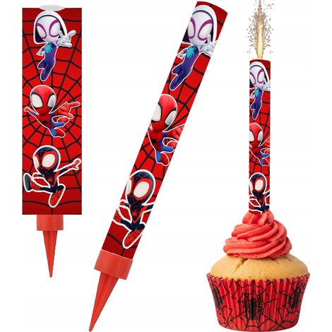 Fontana di fiamme per torta di compleanno di Spiderman, 18 cm (1/2)
