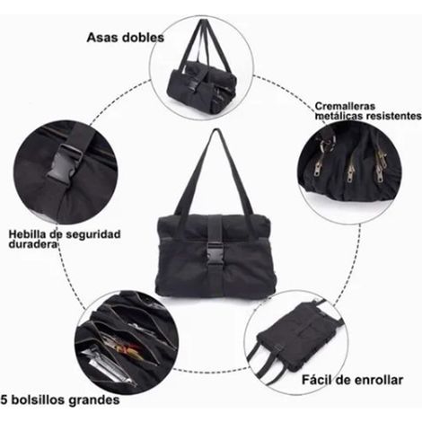 Schwarzes Oxford-Werkzeugset mit Schnalle, faltbare und tragbare Tasche zur Aufbewahrung von Autoteilen und Werkzeugen (1/5)