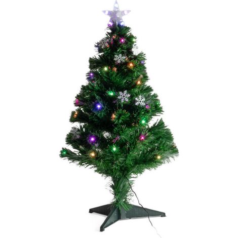 Künstlicher Weihnachtsbaum mit Beleuchtung und Stern, 90 cm