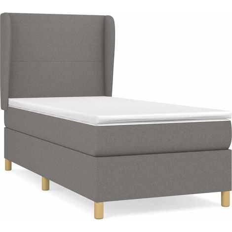 Maison Exclusive - Boxspringbett mit Matratze Dunkelgrau 80x200 c (1/5)