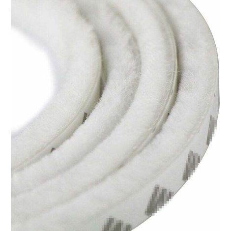 Bande brosse autocollante anti-poussière pour fenêtres et portes coulissantes, 9 mm x 15 mm, blanche (1/5)