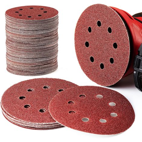 125 mm 60 80 100 120 240 Mole abrasive rotonde, mole lucidanti a 8 fori (100 pezzi) (1/5)