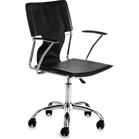 Sedia da ufficio in pelle sintetica nera H.86/96 x L.55 x P.54