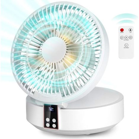 1 ventilateur USB rechargeable, silencieux et oscillant 120°, petit ventilateur de bureau pour chambre à coucher ou espace de travail (1/5)