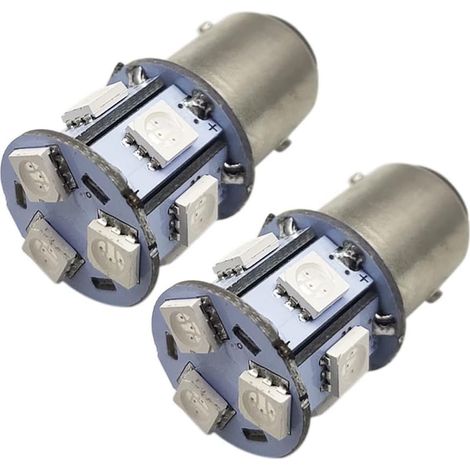Lot de 2 ampoules LED 1156 Super Bright Rouge 6-30 V 5050 9 SMD LED Clignotants arrière