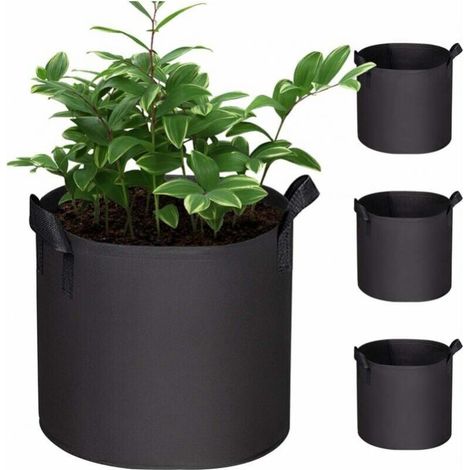 3-piece plant growing bag set, 1-gallon non-woven growing bag, plant growing bag, portable seedling growing bag,18x16cm (1/3)