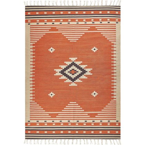 Teppich GAVAR Orange 200 x 300 cm Baumwolle Kelim (1/5)