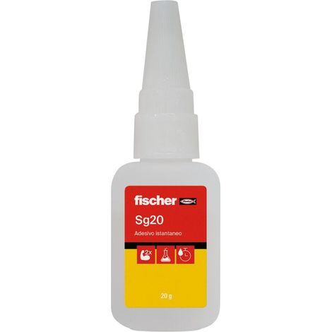Fischer Adesivo Istantaneo SG 20 gr, Cianoacrilato, Super Colla Ultrarapida Attaccatutto - Non si Occlude la Punta - per Gomma, Plastica, Pelle, Legno, Ceramica (1/5)