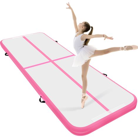 Youyijia 10-foot Tumbling Gymnastics Mat Air Tumbling Track Fitness Mat Suitable for Gymnastics, Yoga, Kickboxing, and Hip-hop Training (Pink, With pump) (1/5)
